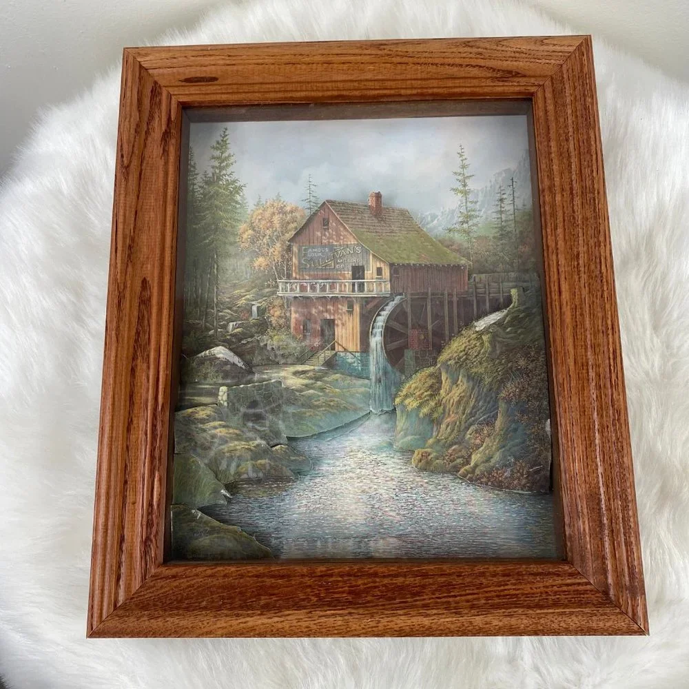 Vintage Doug Tope 3D Relief Shadow Box Sullivan's Milling Co Framed